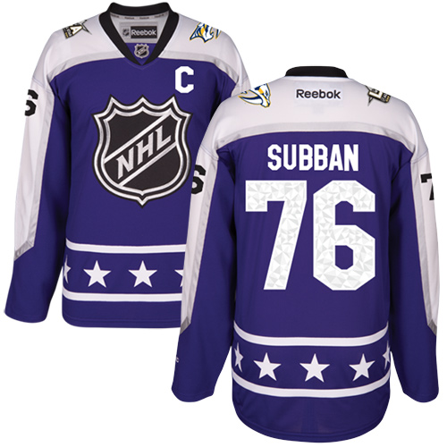 Predators #76 P.K Subban Purple All-Star Central Division Stitched NHL Jersey - Click Image to Close